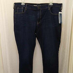 NWT  Old Navy  Womens  Dark Blue MidRise Straight Denim Jeans  sz 20